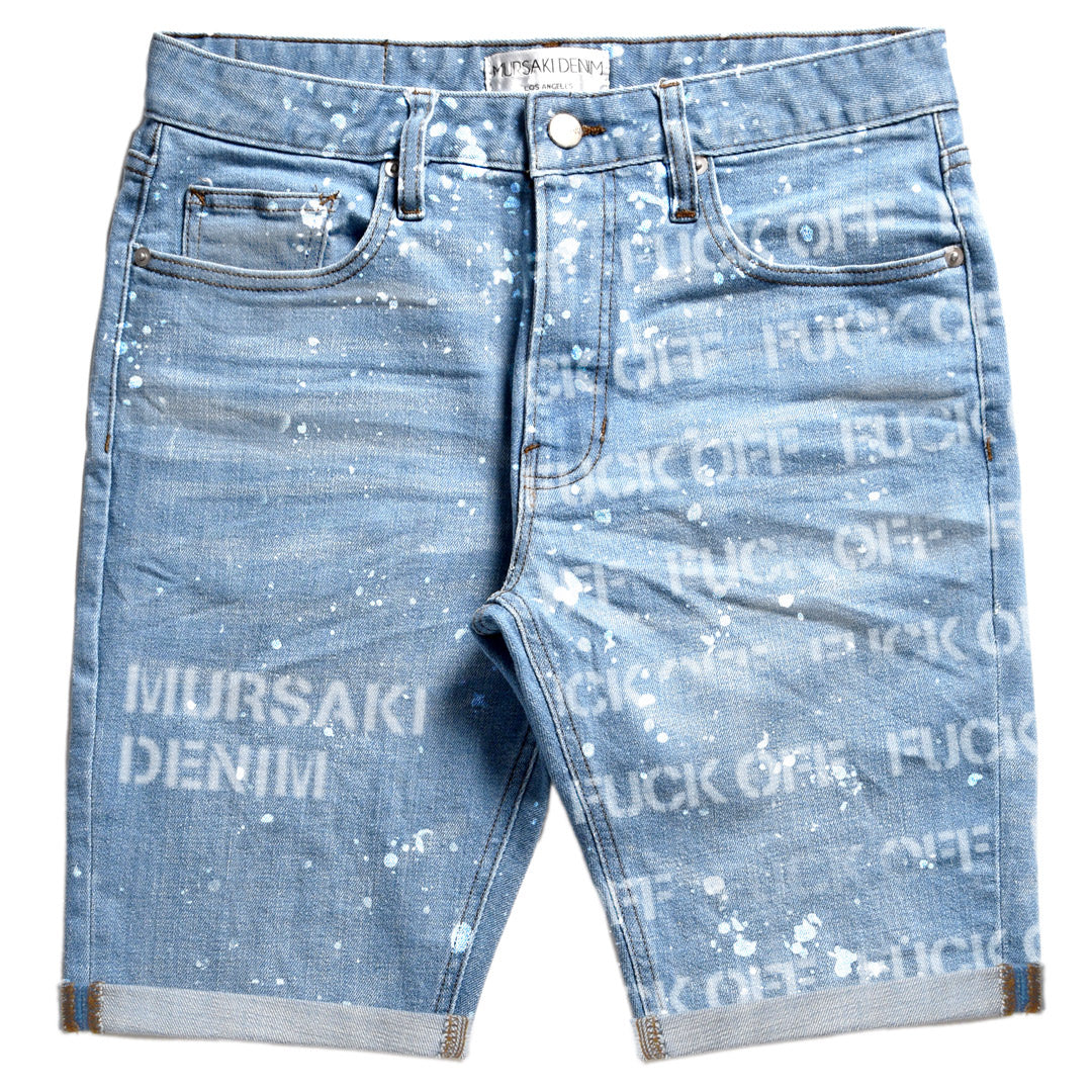 Mursaki F*** Off Short Light Blue w/ Splatter 337-098