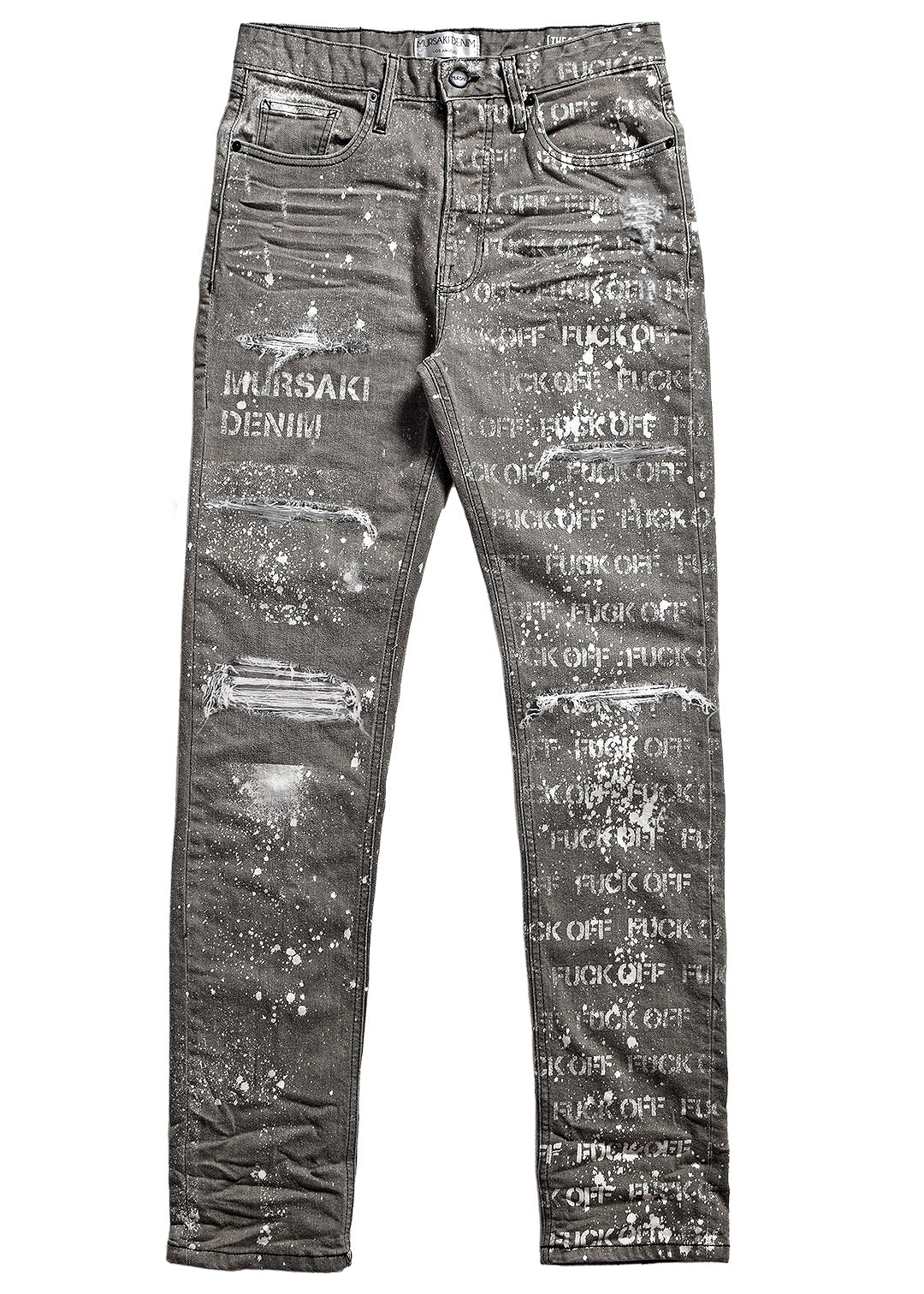 Mursaki F*** Off Jean Light Grey w/Splatter 336-195