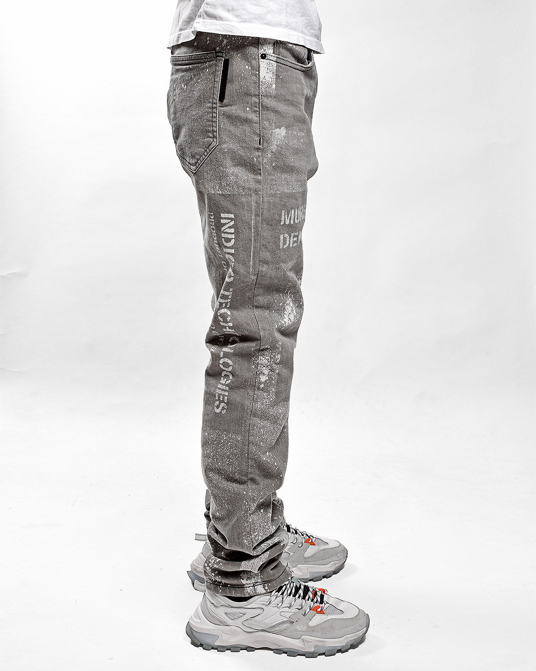 Mursaki F*** Off Jean Light Grey w/Splatter 336-195