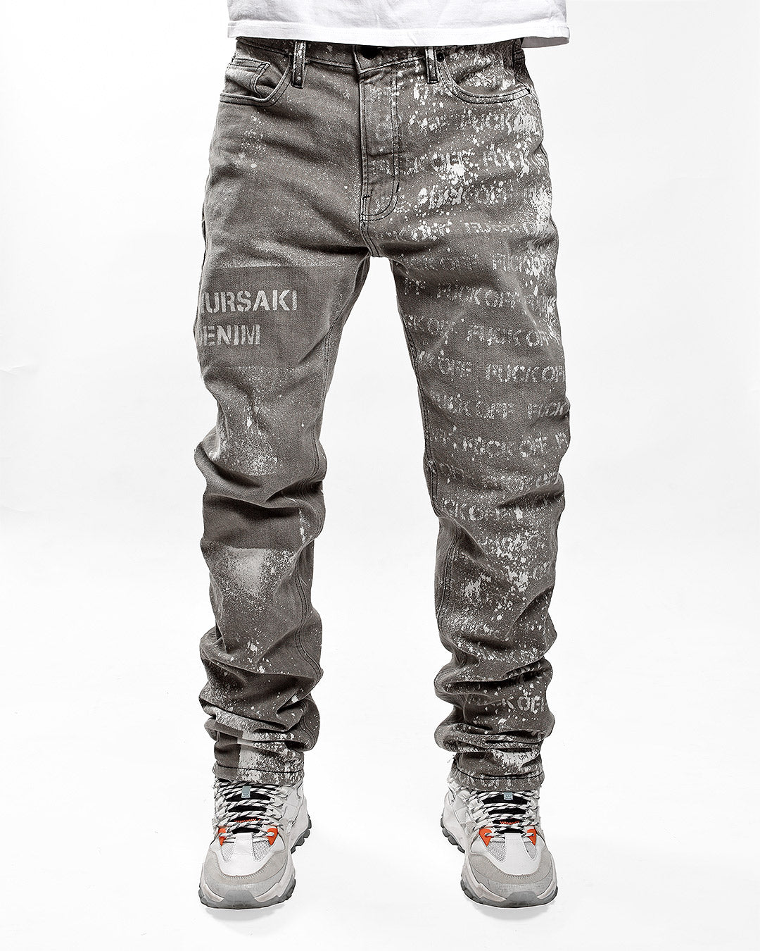 Mursaki F*** Off Jean Light Grey w/Splatter 336-195
