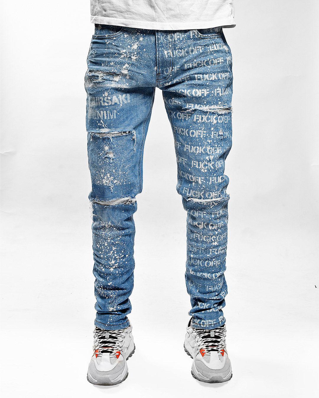 Mursaki F*** Off Jean Light Blue w/ Splatter 336-198