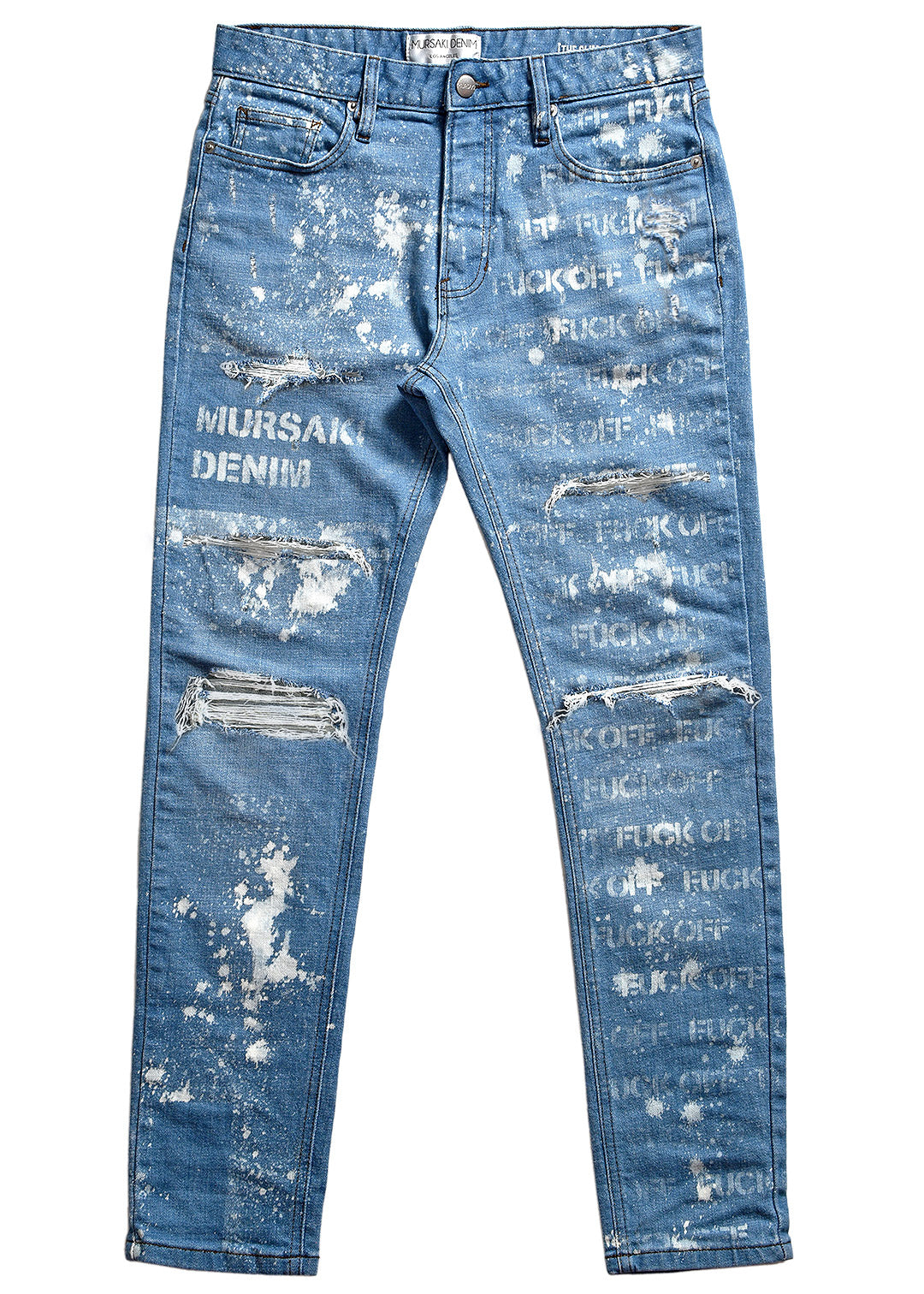 Mursaki F*** Off Jean Light Blue w/ Splatter 336-198