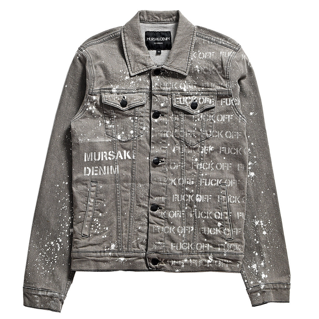 Mursaki F*** Off Jacket Light Grey w/ Splatter 336-495