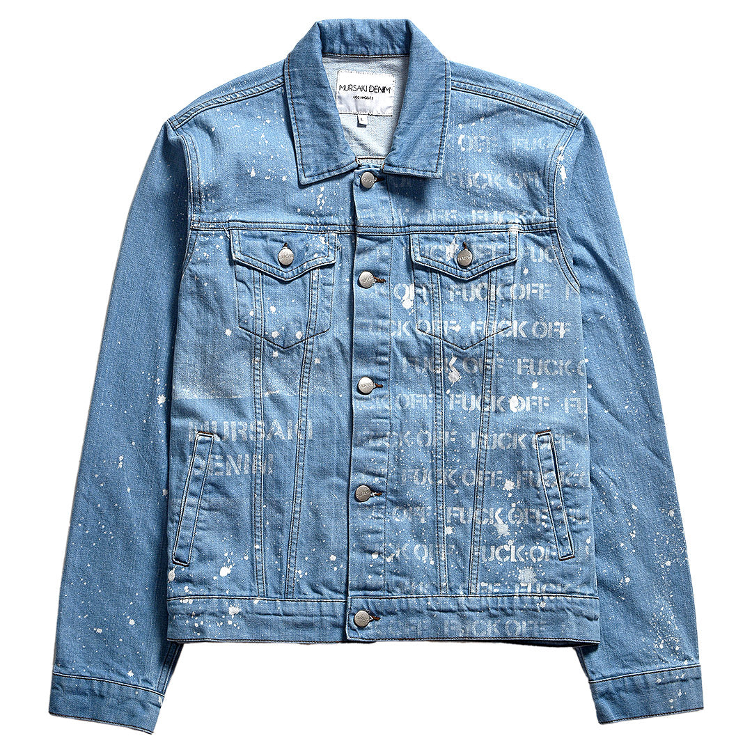 Mursaki F*** Off Jacket Light Blue w/ Splatter 336-498