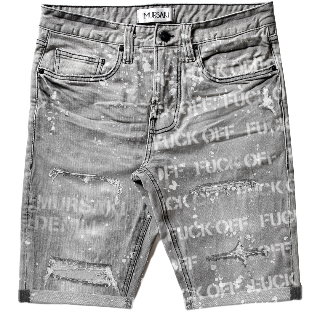 Mursaki F*** Off Short Light Grey w/ Splatter 337-087