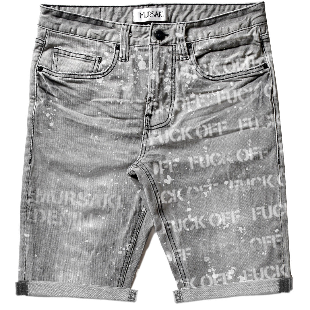 Mursaki F*** Off Short Light Grey w/ Splatter 337-087