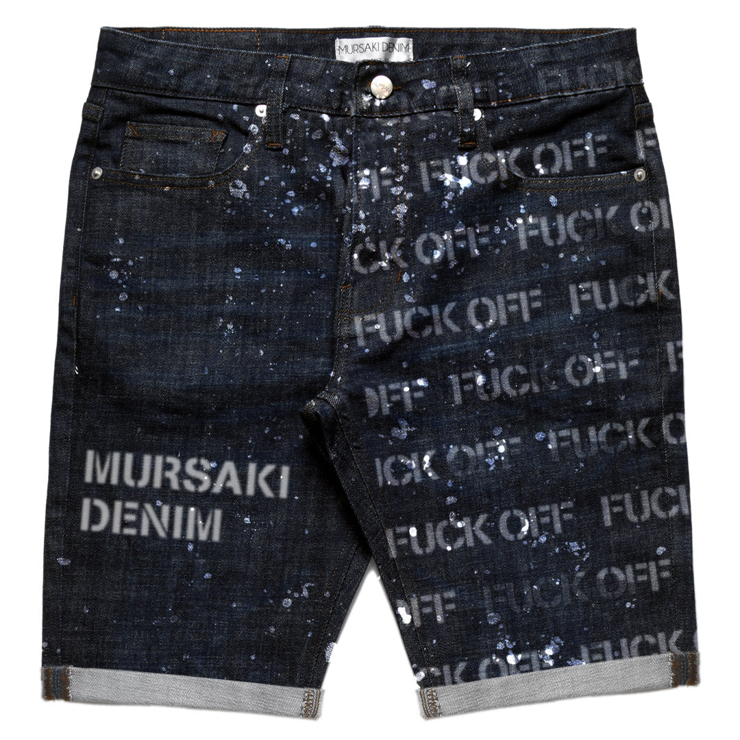 Mursaki F*** Off Short Raw Indigo w/ Splatter 337-089