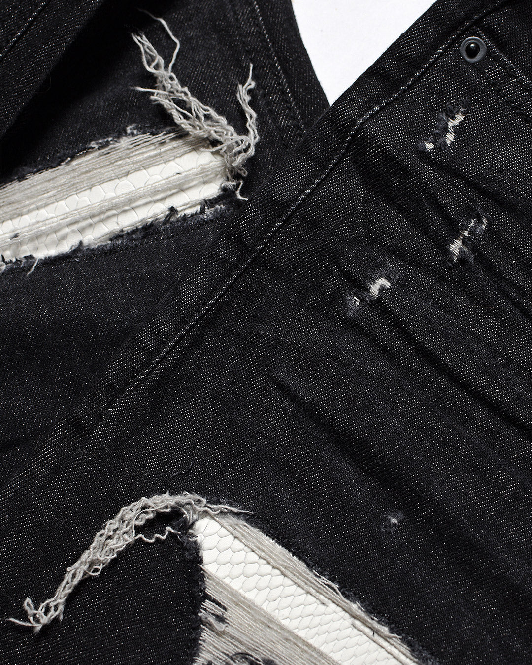 Mursaki Snake Patched Jean - Black 330-1XX