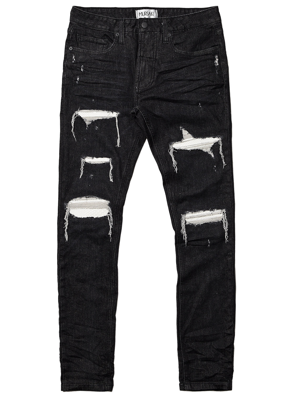 Mursaki Snake Patched Jean - Black 330-1XX