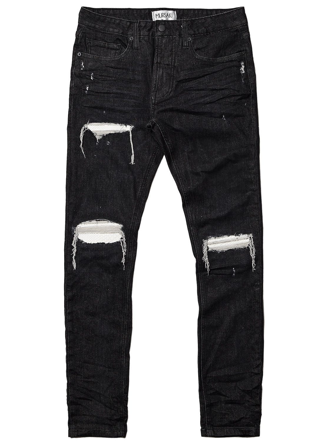 Mursaki Snake Patched Jean - Black 330-1XX
