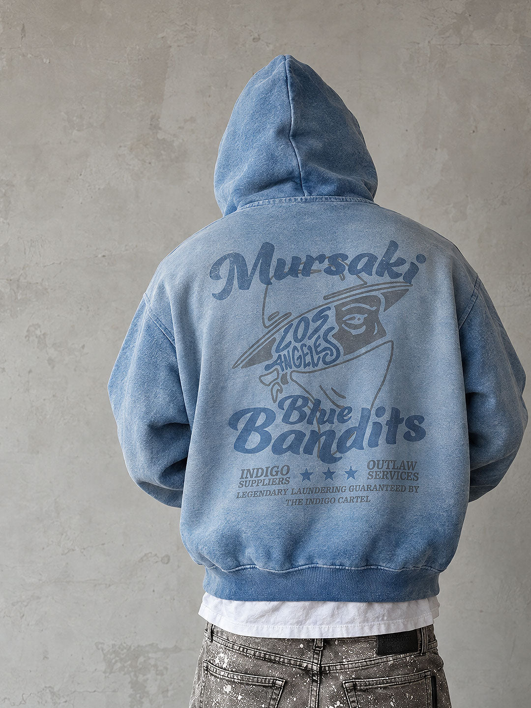 Mursaki Legendary Outlaws Pullover Hoodie (Blue Slush Wash) 360-771BS