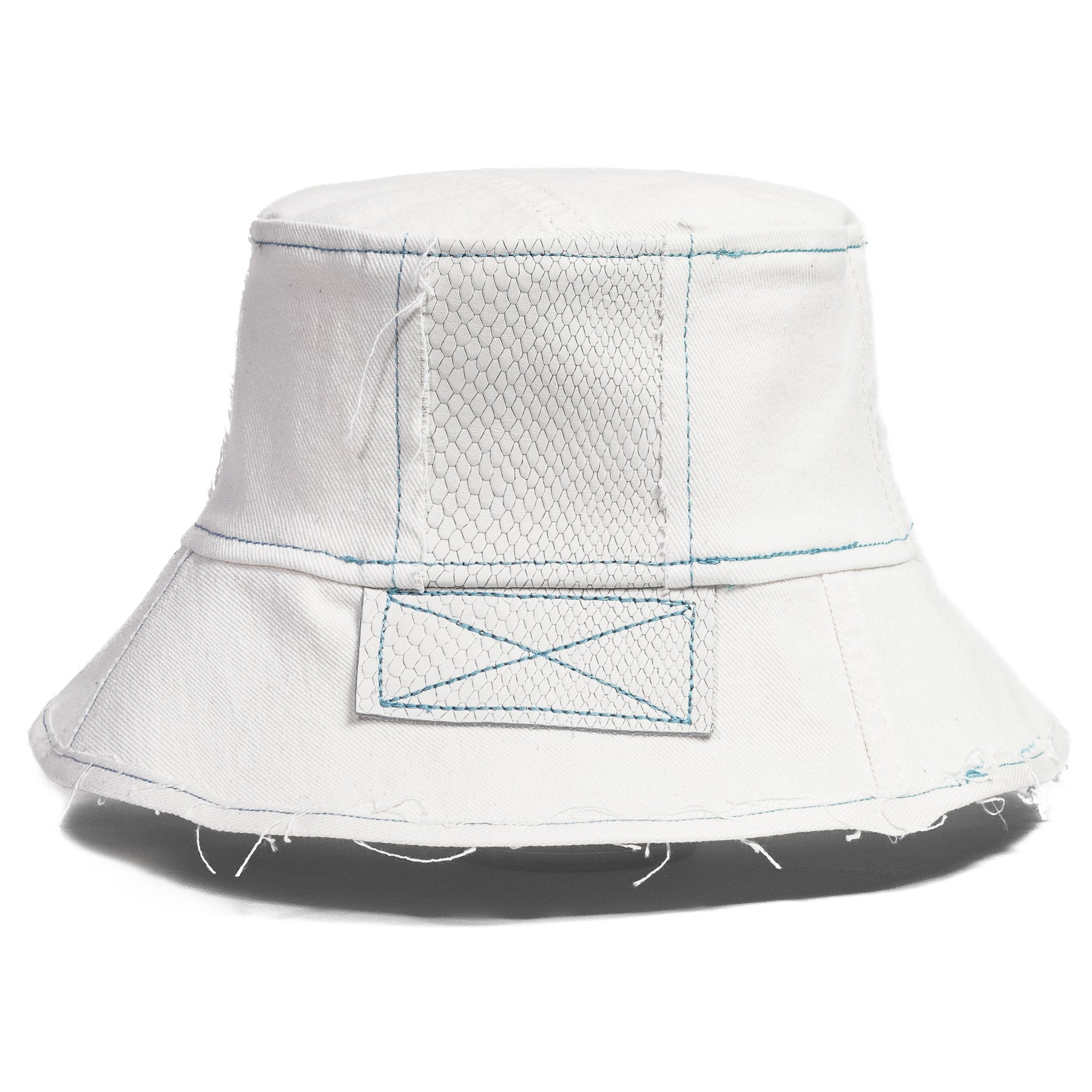Mursaki Denim Chop Shop Bucket Hat - White/Snake