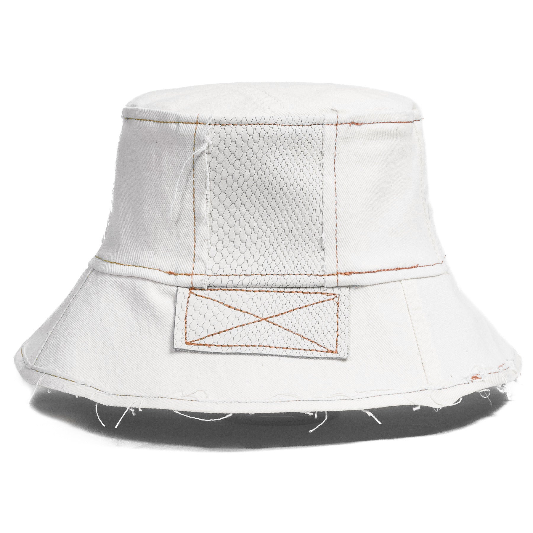 Mursaki Denim Chop Shop Bucket Hat - White/Snake