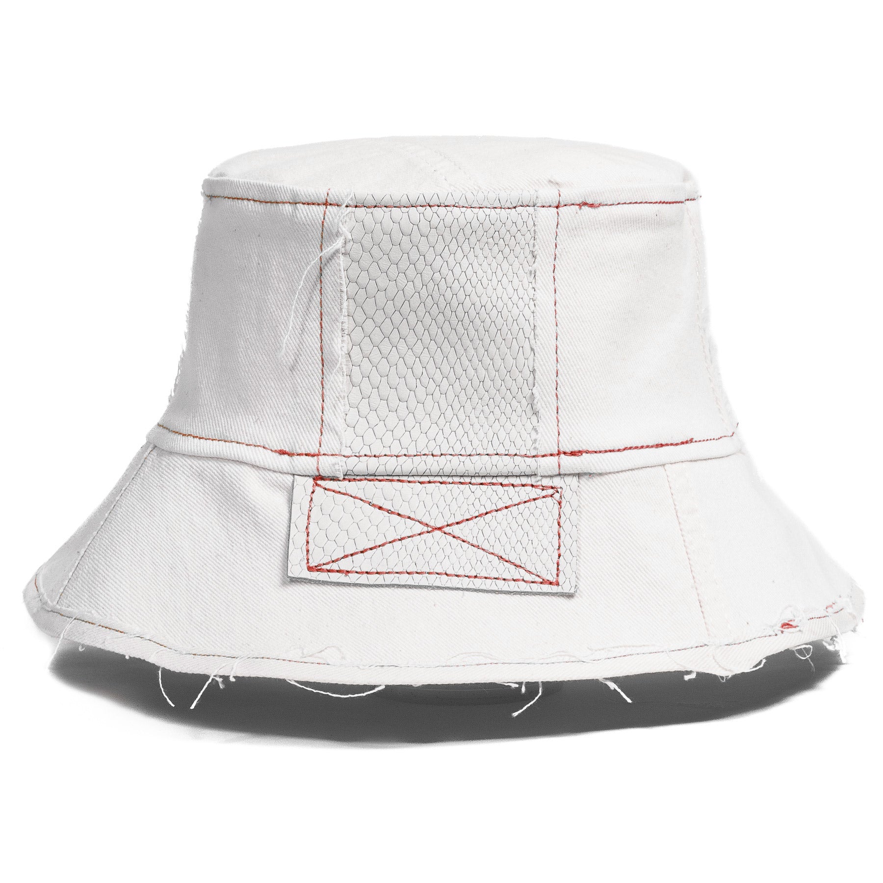 Mursaki Denim Chop Shop Bucket Hat - White/Snake