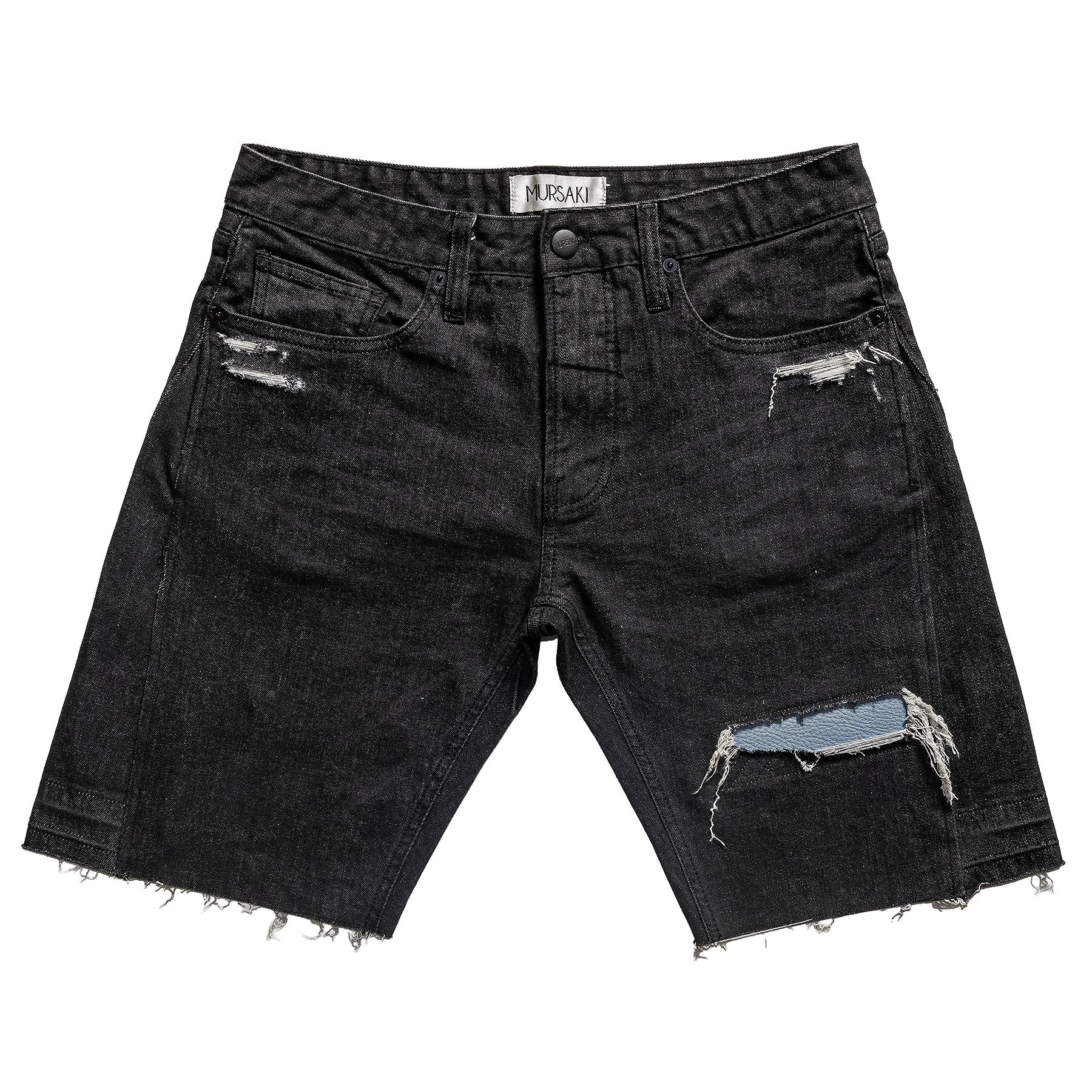 Mursaki Flared Short 'Italian Pebble Repair' 355-000 (Rinse Black)