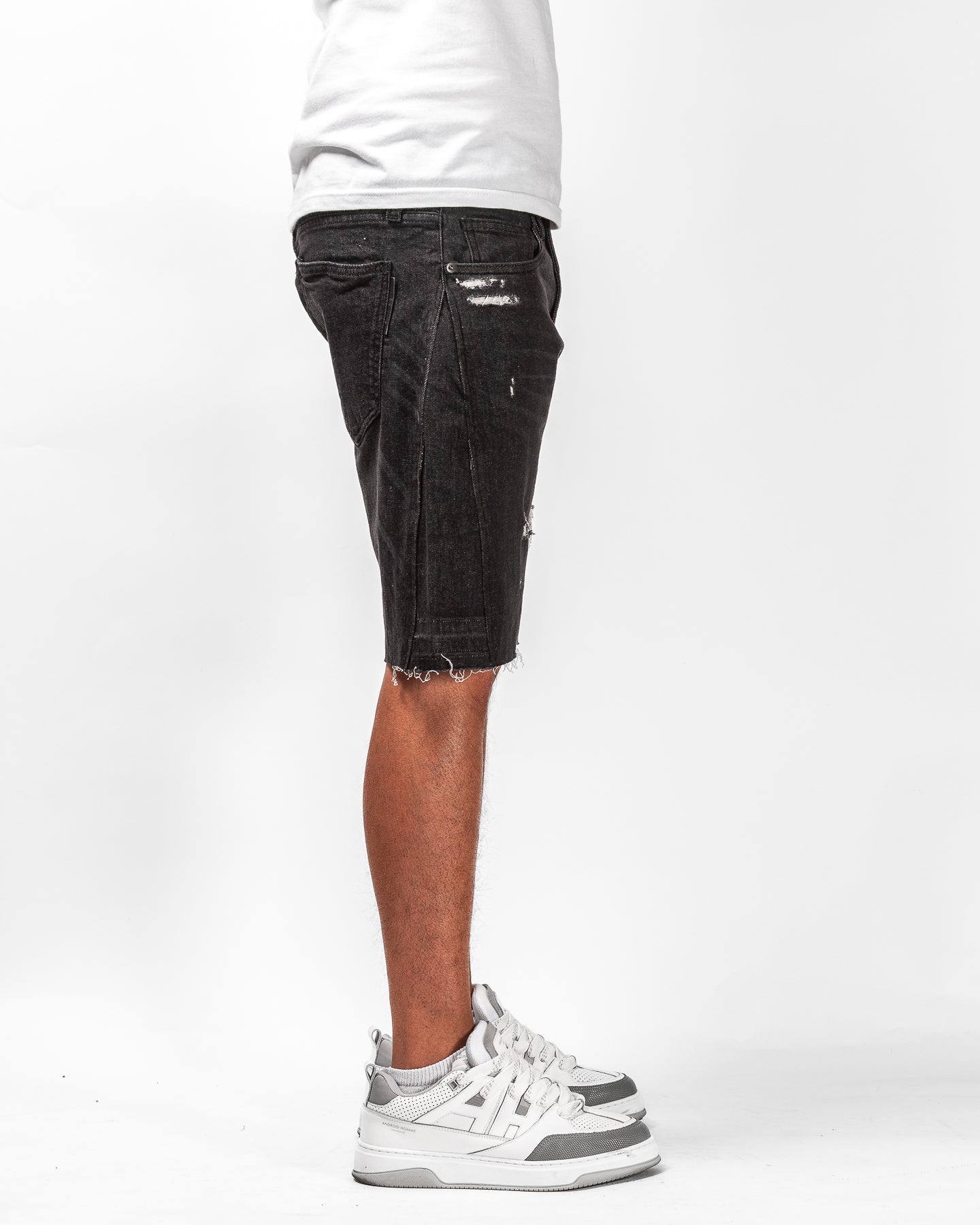 Mursaki Flared Short 'Italian Pebble Repair' 355-000 (Rinse Black)