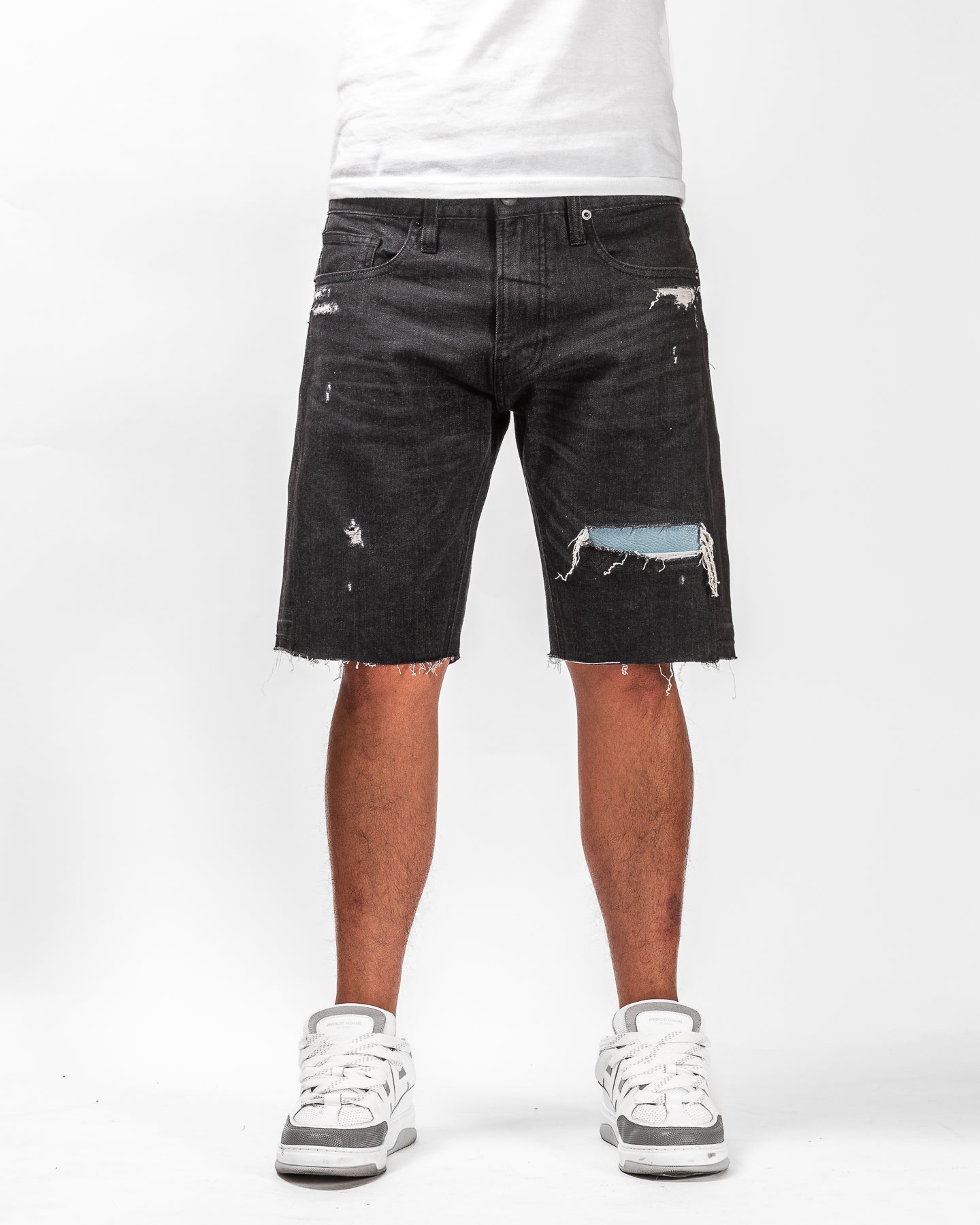 Mursaki Flared Short 'Italian Pebble Repair' 355-000 (Rinse Black)