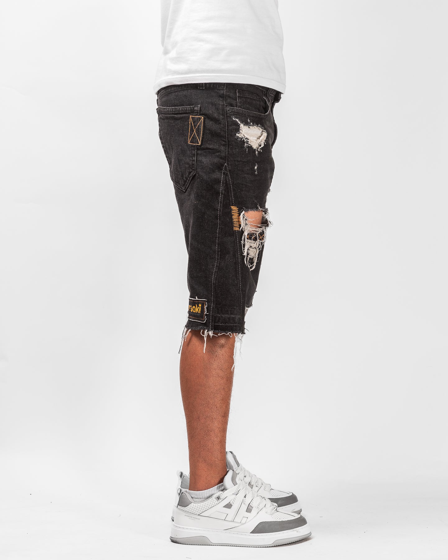Mursaki Denim Chop Shop Short (Rinsed Black) 345-000
