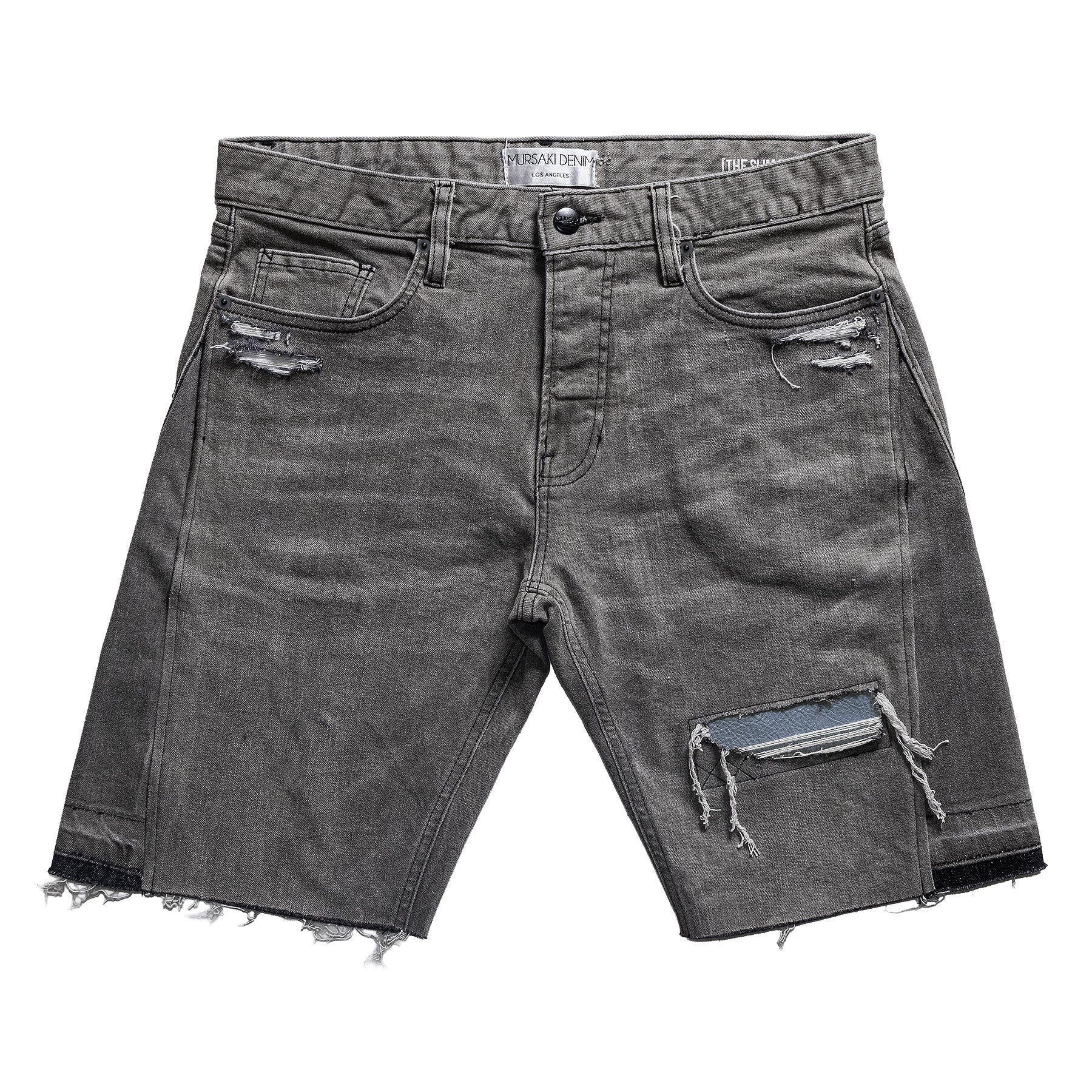 Mursaki Flared Short 'Italian Pebble Repair' 355-012 (Grey Denim)