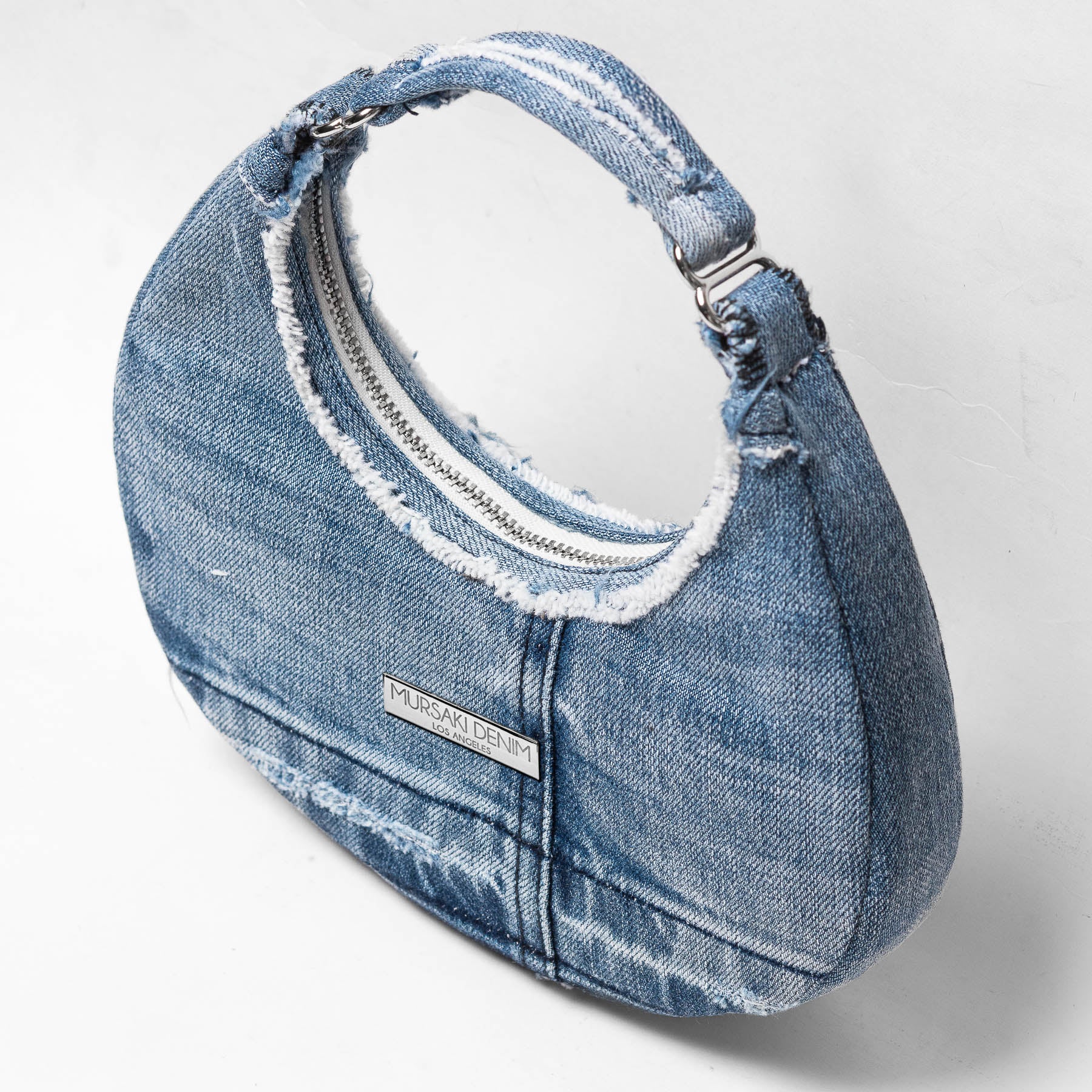 Mursaki Denim Paloma Handbag - Distressed Blue Denim