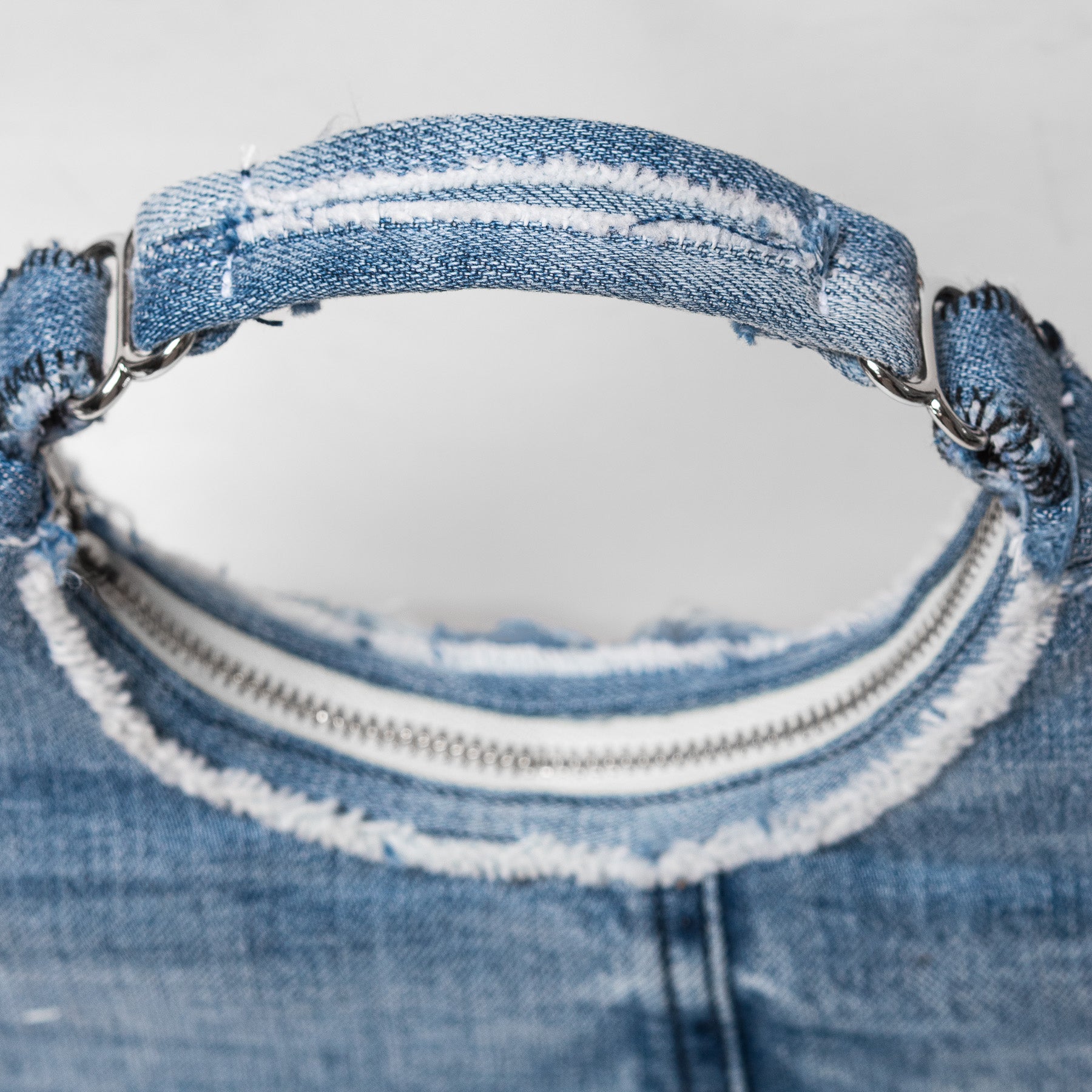 Mursaki Denim Paloma Handbag - Distressed Blue Denim