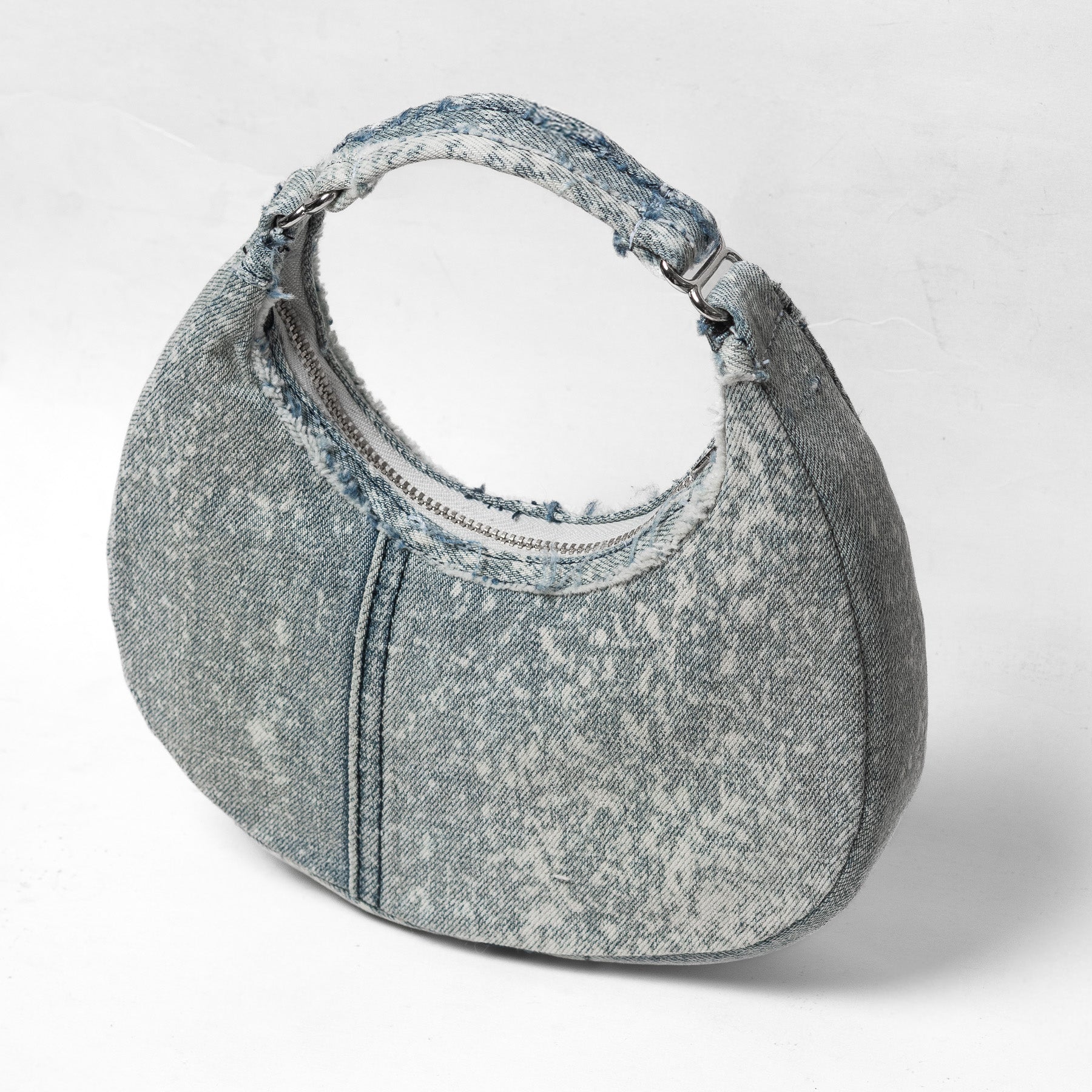 Mursaki Denim Paloma Handbag - Pebble Blue