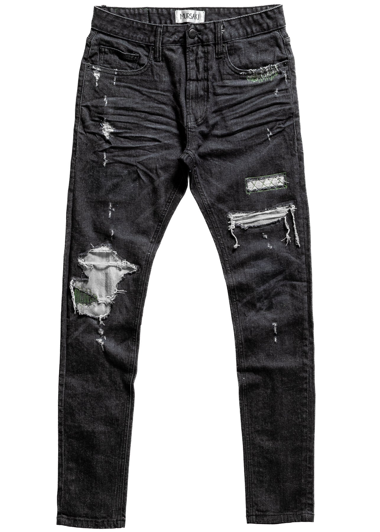 Mursaki Denim Brute Repair Jean (Rinse Black) 340-109RB