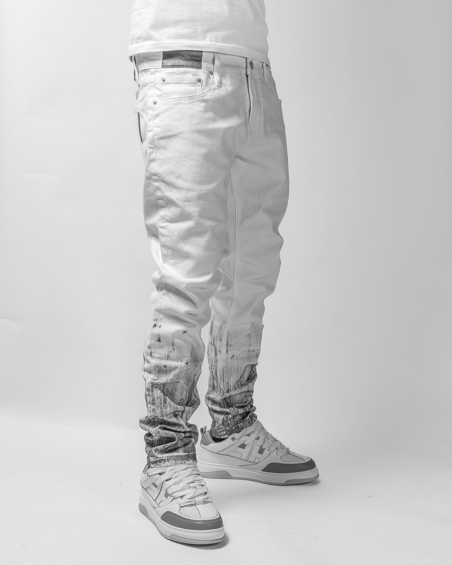 Mursaki Denim Strié Gradient Jean 340-108W (White/Silver)