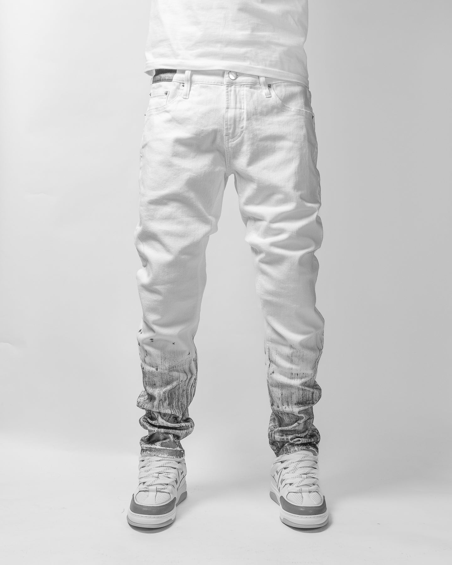 Mursaki Denim Strié Gradient Jean 340-108W (White/Silver)