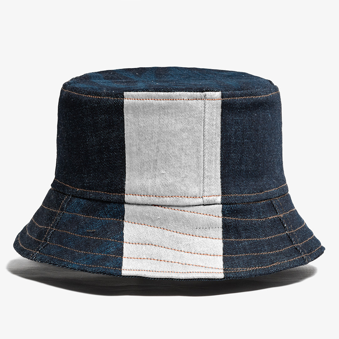 Mursaki Denim Bucket Hat - The Mursaki Stripe (Dade/Raw Blue)