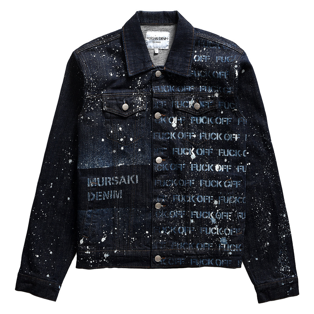 Mursaki F*** Off Jacket Indigo w/ Splatter 333-489