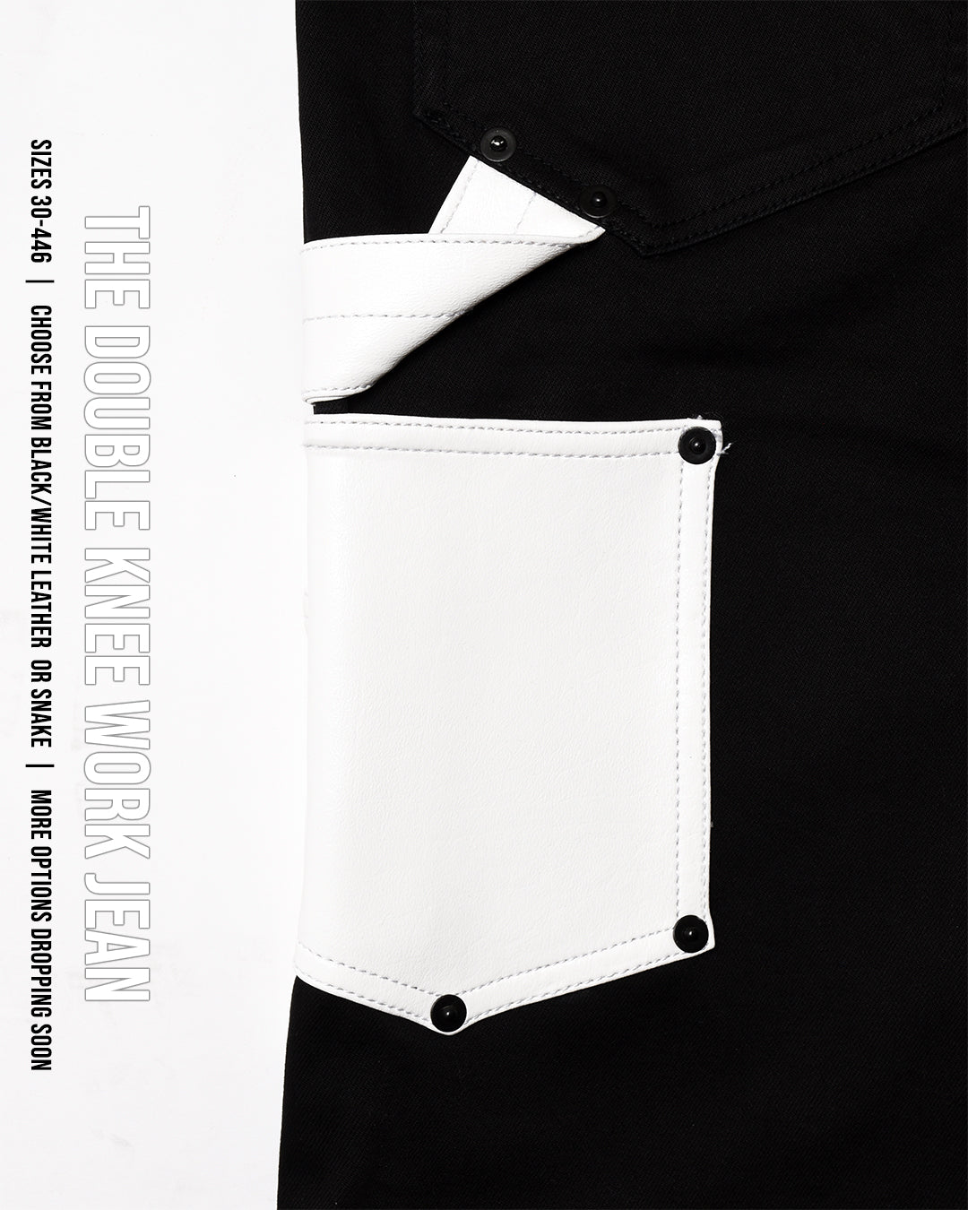 Mursaki Denim Double Knee Work Jean (Black/Black Denim)308-107DKBD - Mursaki