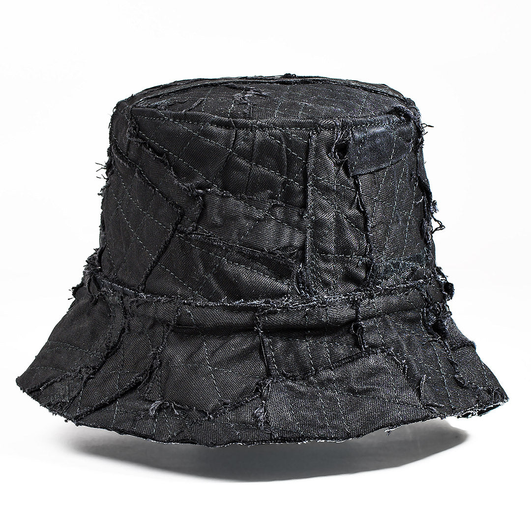 Mursaki Denim Bucket Hat - Patchwork Black - Mursaki