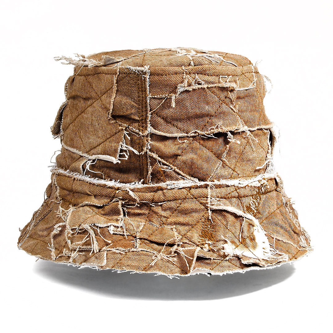 Mursaki Denim Bucket Hat - Patchwork Tobacco - Mursaki
