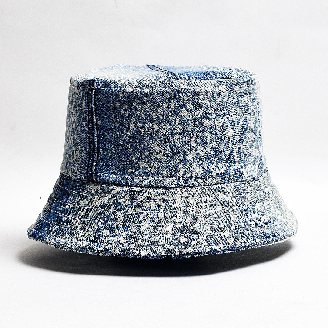 Mursaki Denim Bucket Hat - Blue Splatter Denim - Mursaki