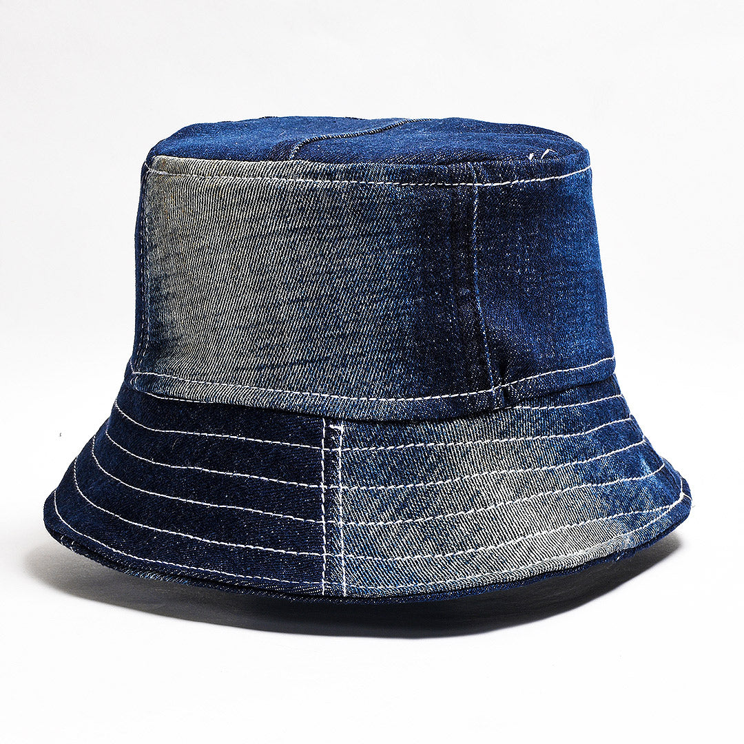 Mursaki Denim Bucket Hat - Washed Dark Blue - Mursaki