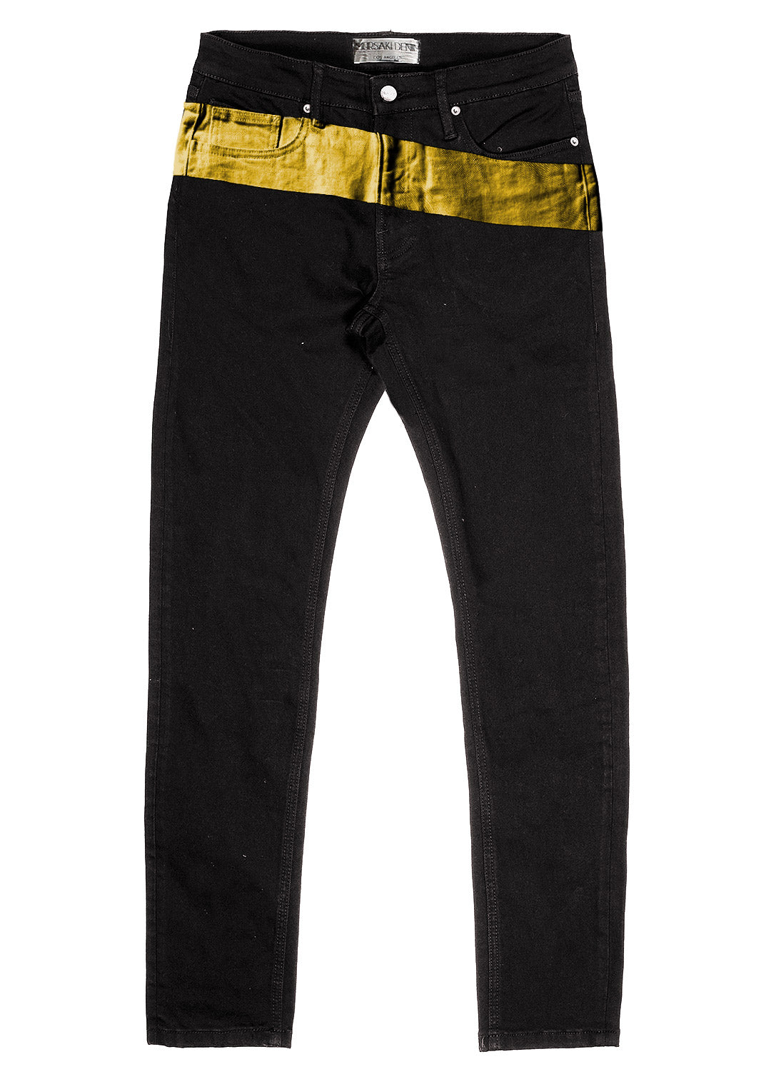 Black jeans with gold sales stripe