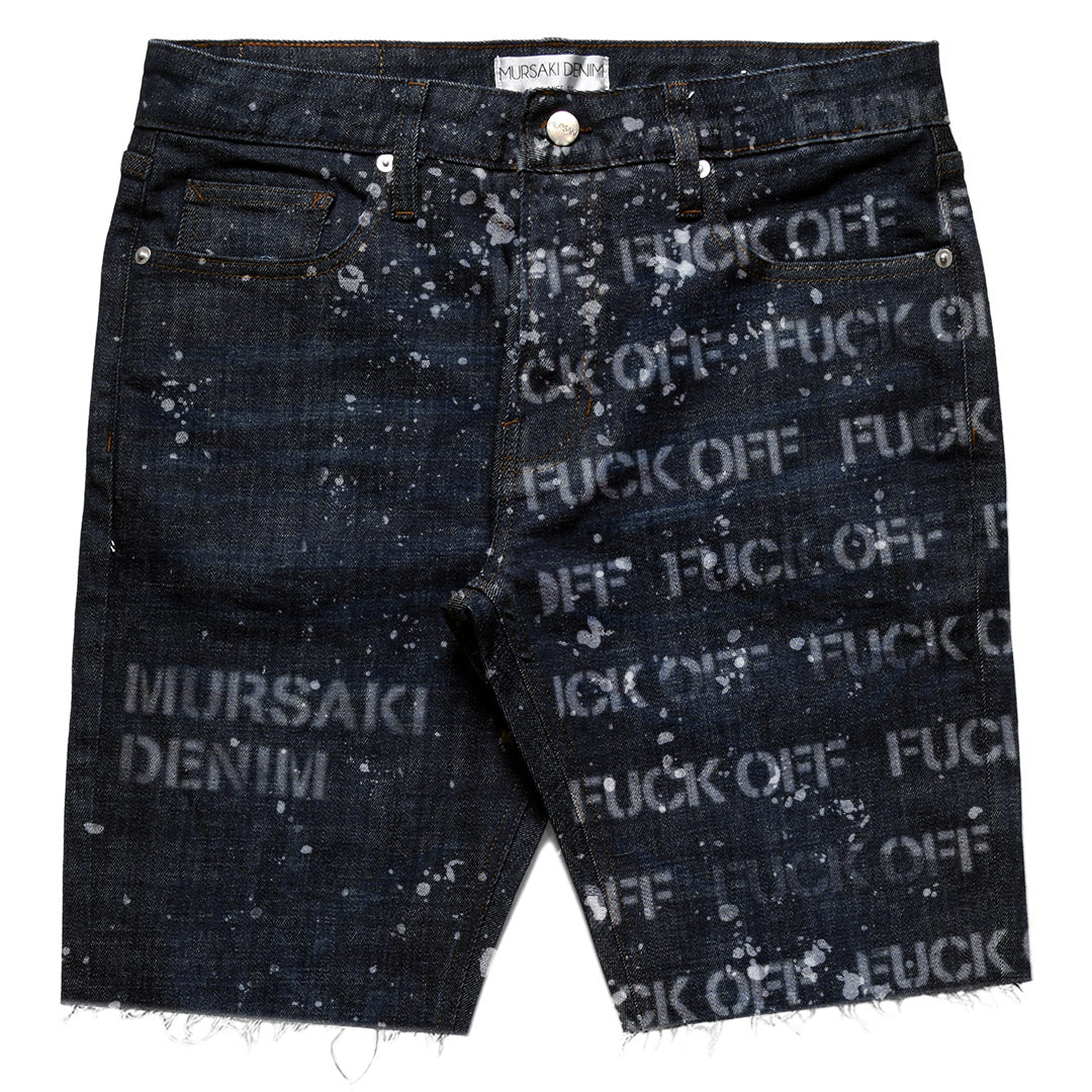 Mursaki F*** Off Short Raw Indigo w/ Splatter 337-089