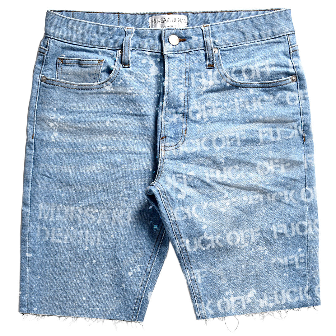 Mursaki F*** Off Short Light Blue w/ Splatter 337-098