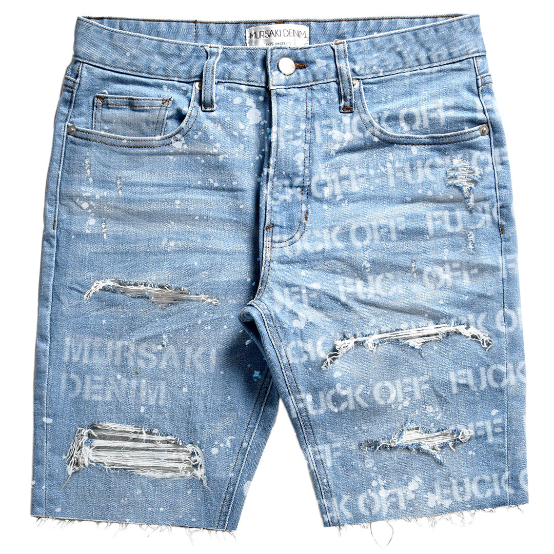 Mursaki F*** Off Short Light Blue w/ Splatter 337-098