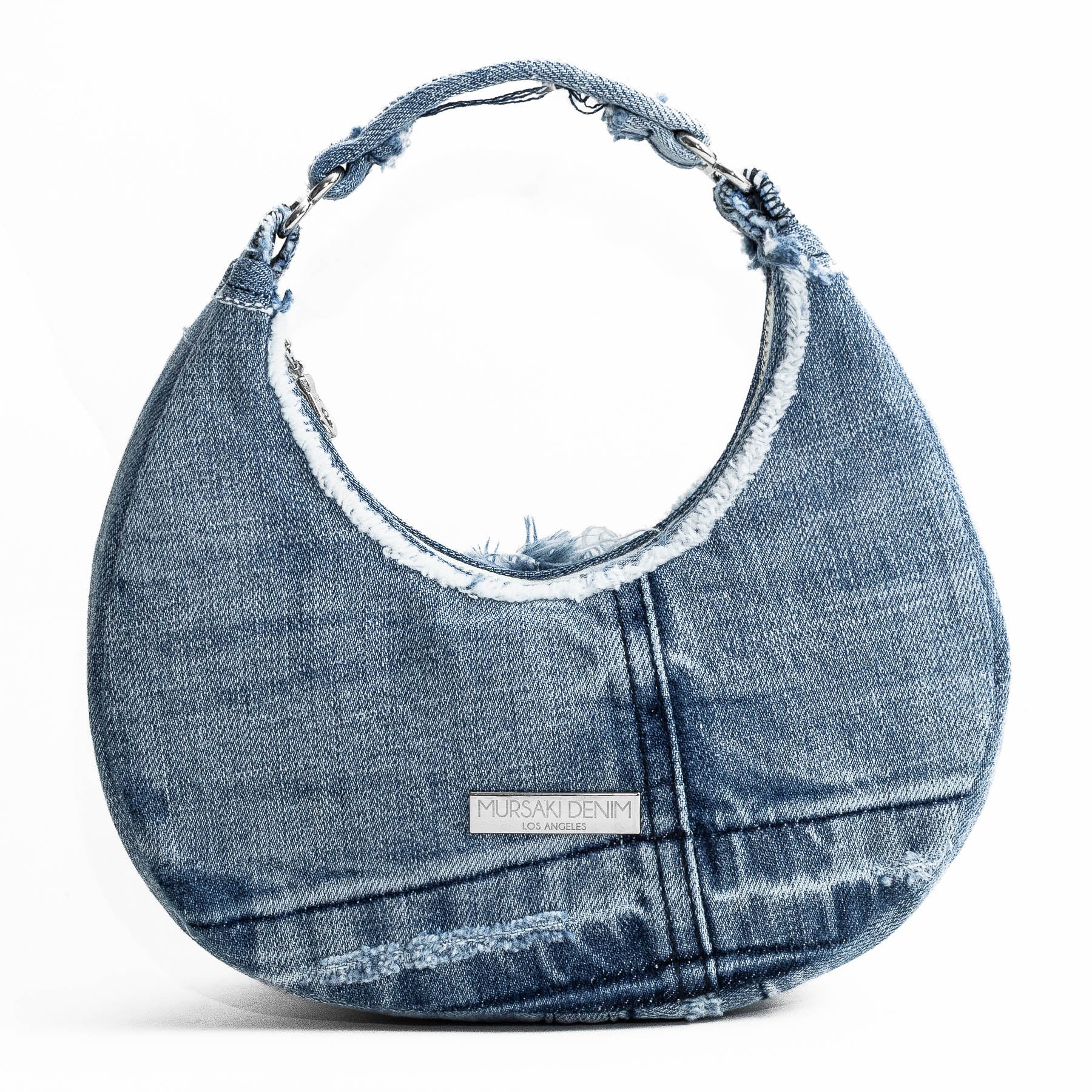 Mursaki Denim Paloma Handbag - Distressed Blue Denim