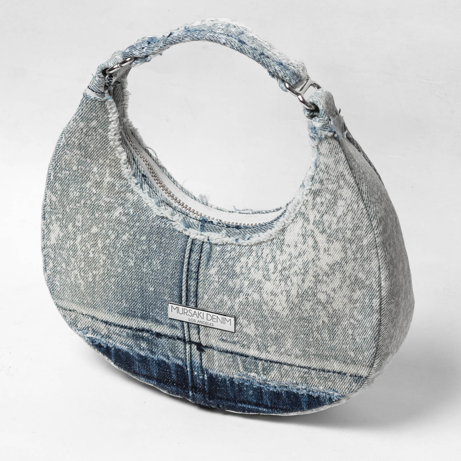 Mursaki Denim Paloma Handbag - Pebble Blue