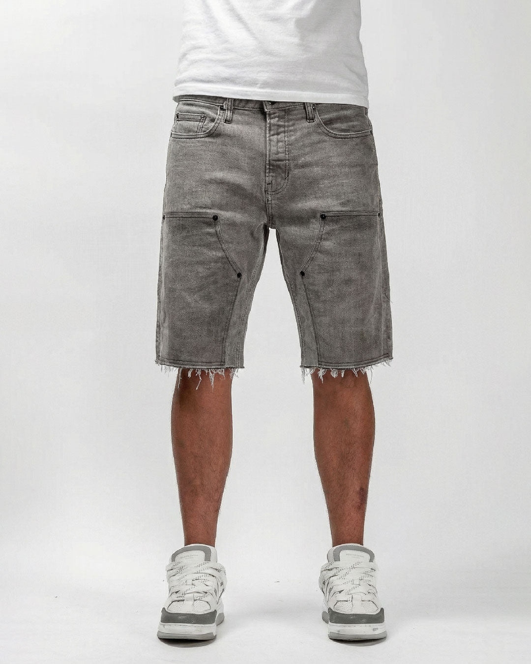 フラヌール flâneur 35 Pocket Denim Shorts グレー Mursaki Denim Slater Carpenter Short 358-012C