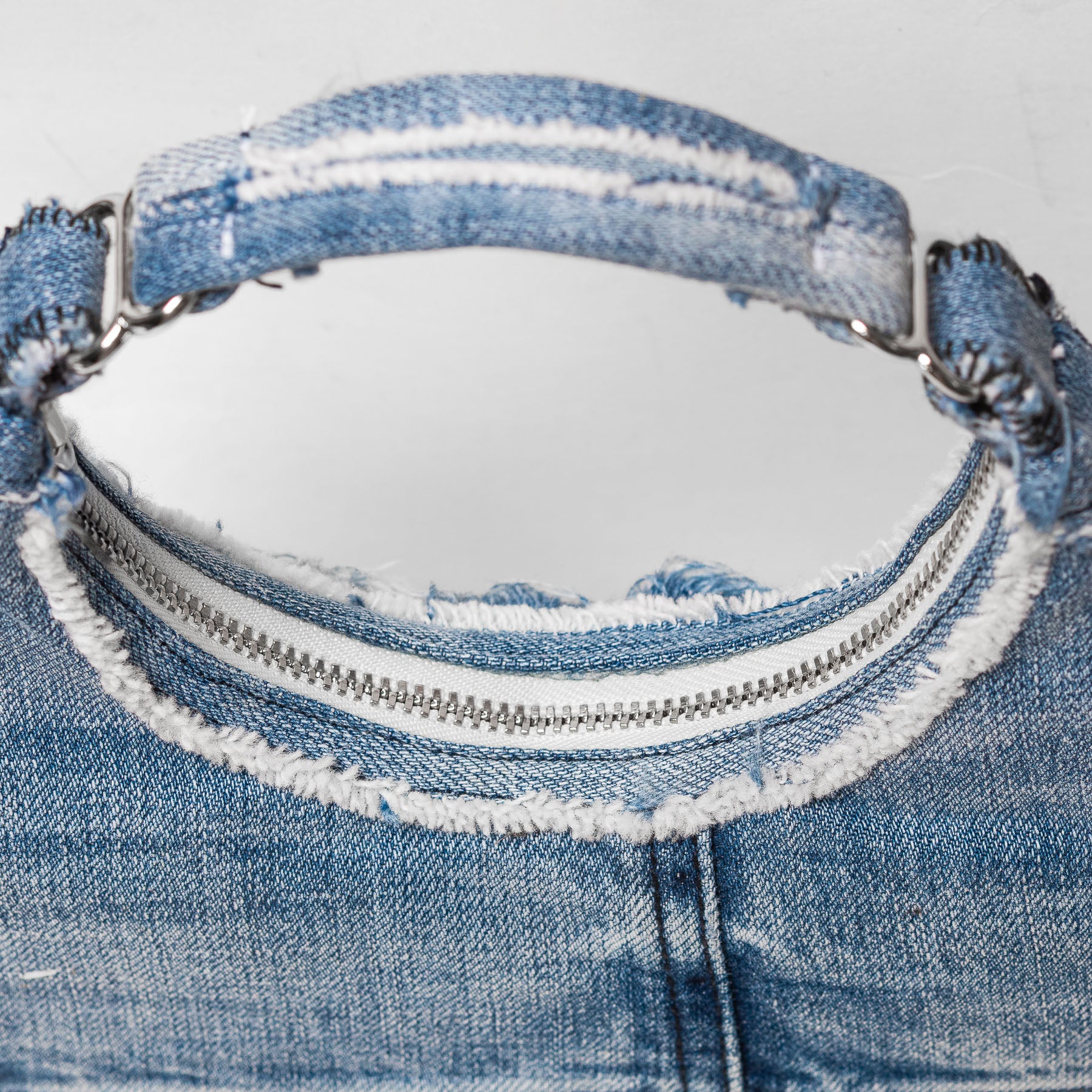 Mursaki Denim Paloma Handbag - Distressed Blue Denim