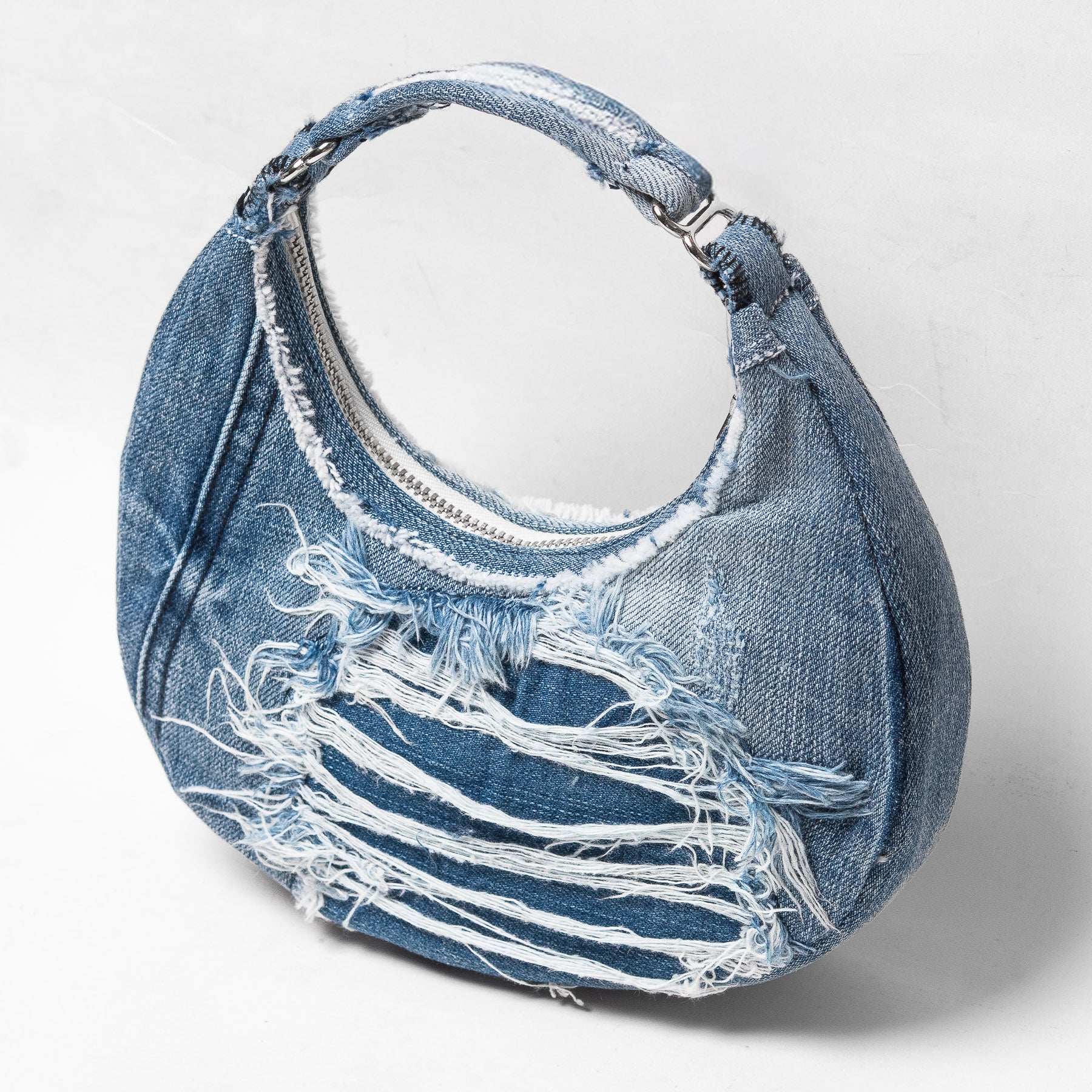 Mursaki Denim Paloma Handbag - Distressed Blue Denim