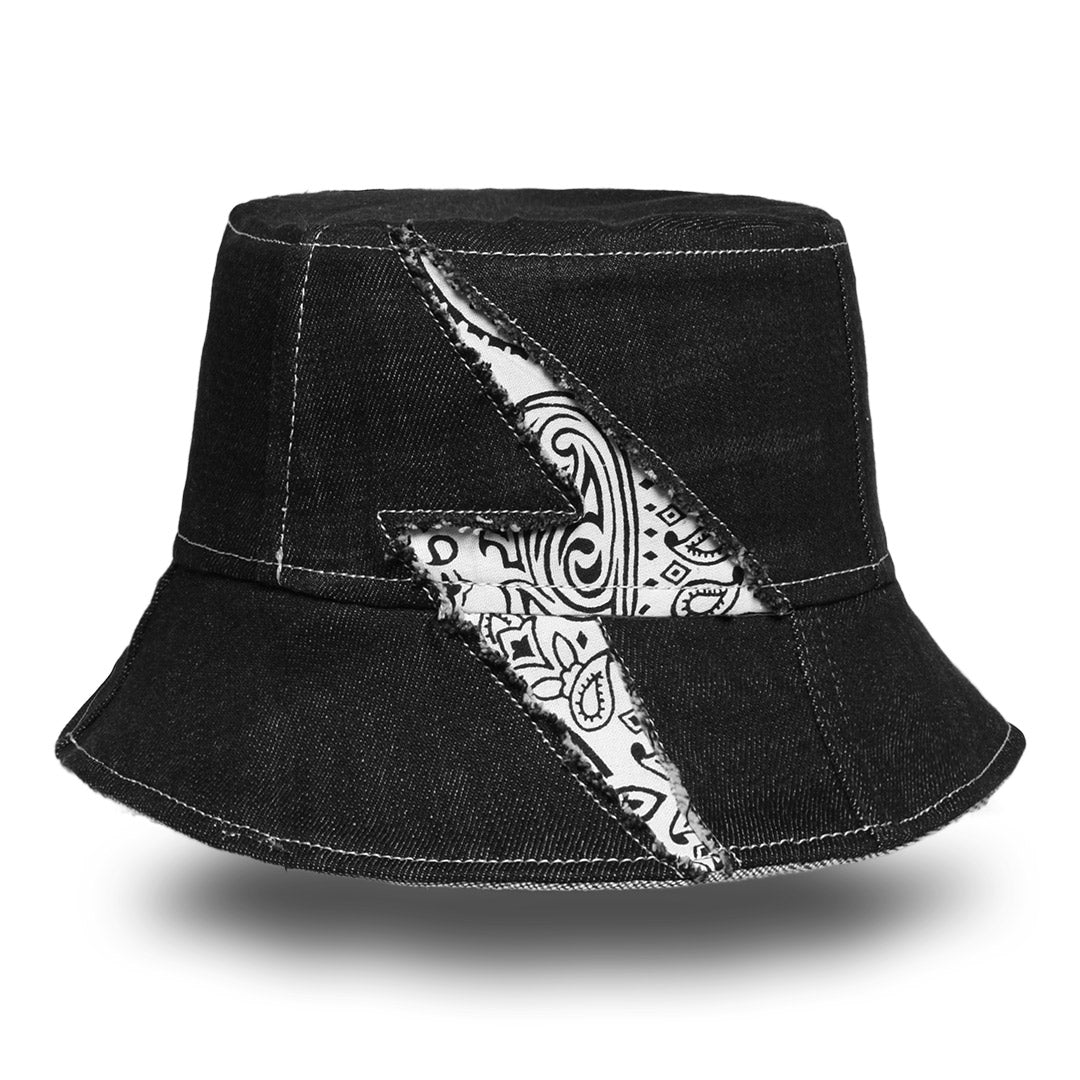 Mursaki Denim Bucket Hat - Vert Rinse Black