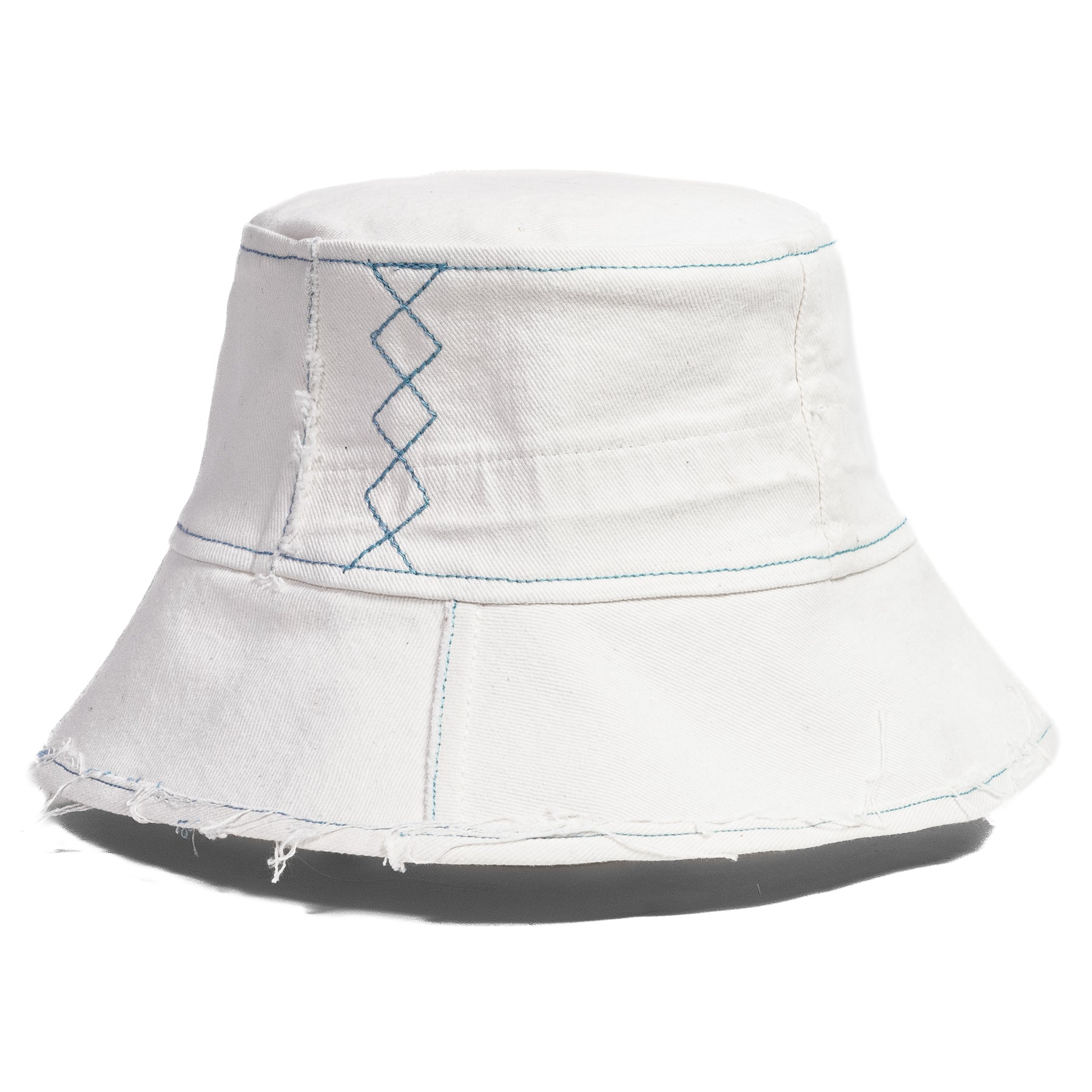Mursaki Denim Chop Shop Bucket Hat - White/Snake