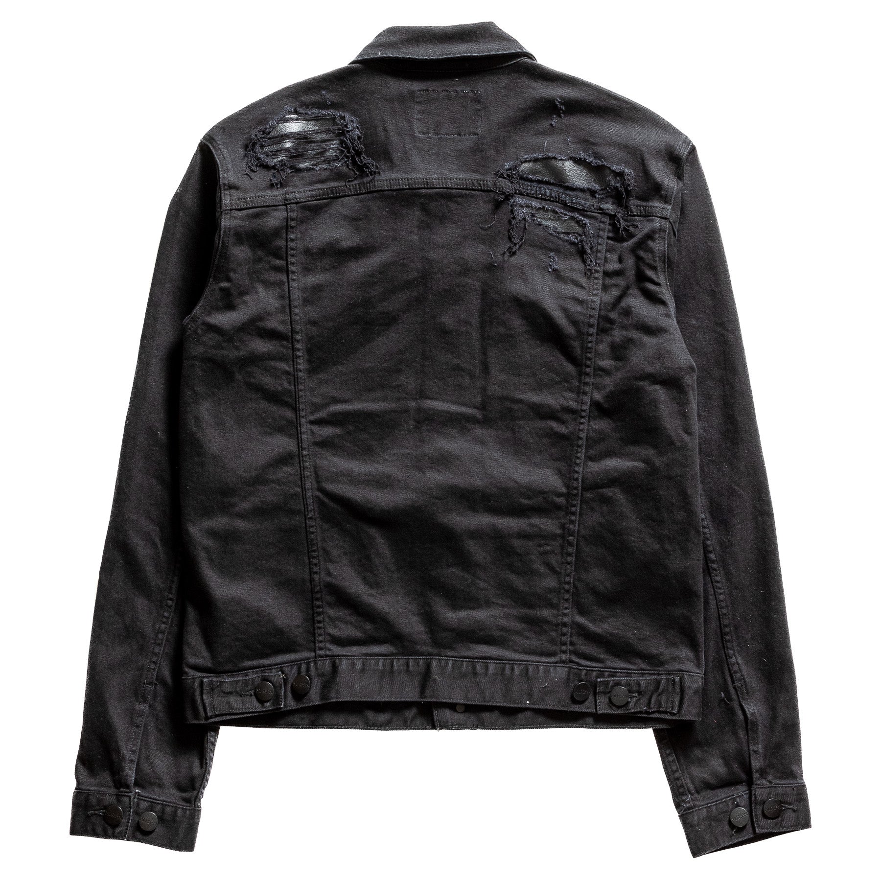 Mursaki Leather Repair Jacket Black 34N-414(Black Denim/Nappa Leather)