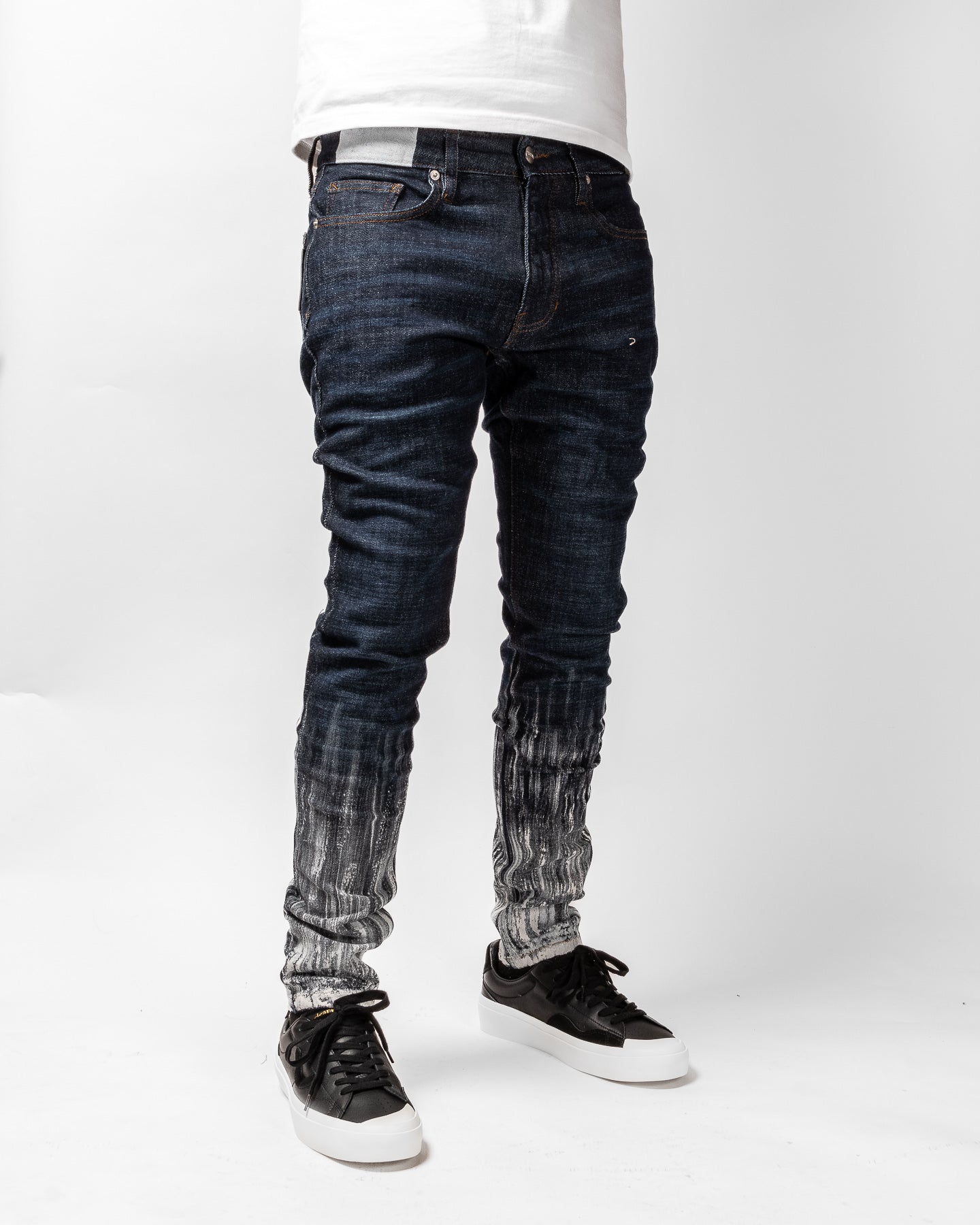 Mursaki Denim Strié Gradient Jean 340-108DB (Rinse Indigo/White)