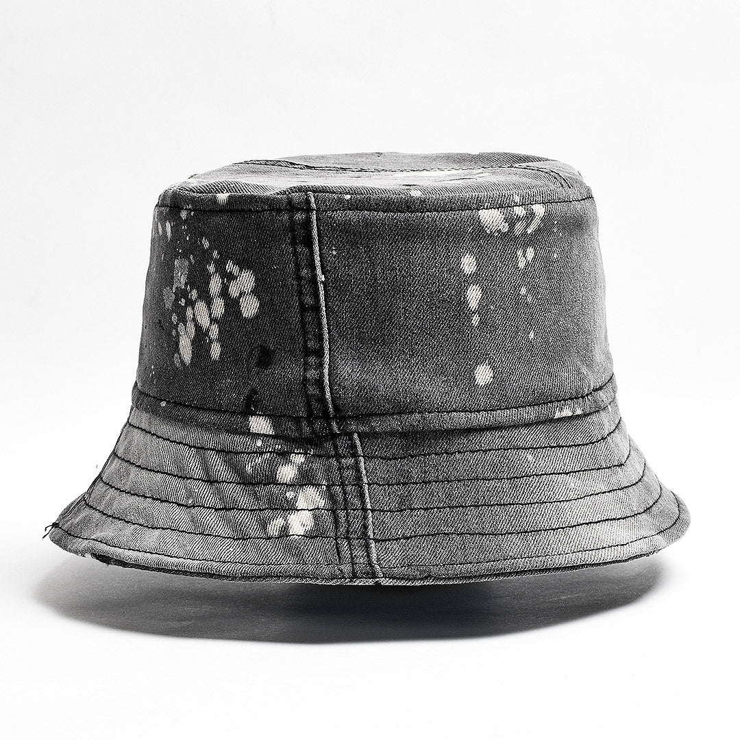 Mursaki Denim Bucket Hat - Light Grey Splatter - Mursaki